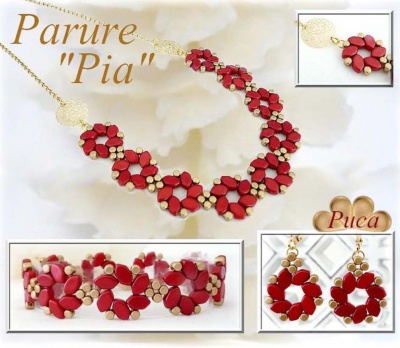 Pattern Puca Necklace Pia uses Paros  Minos Foc with bead purchase